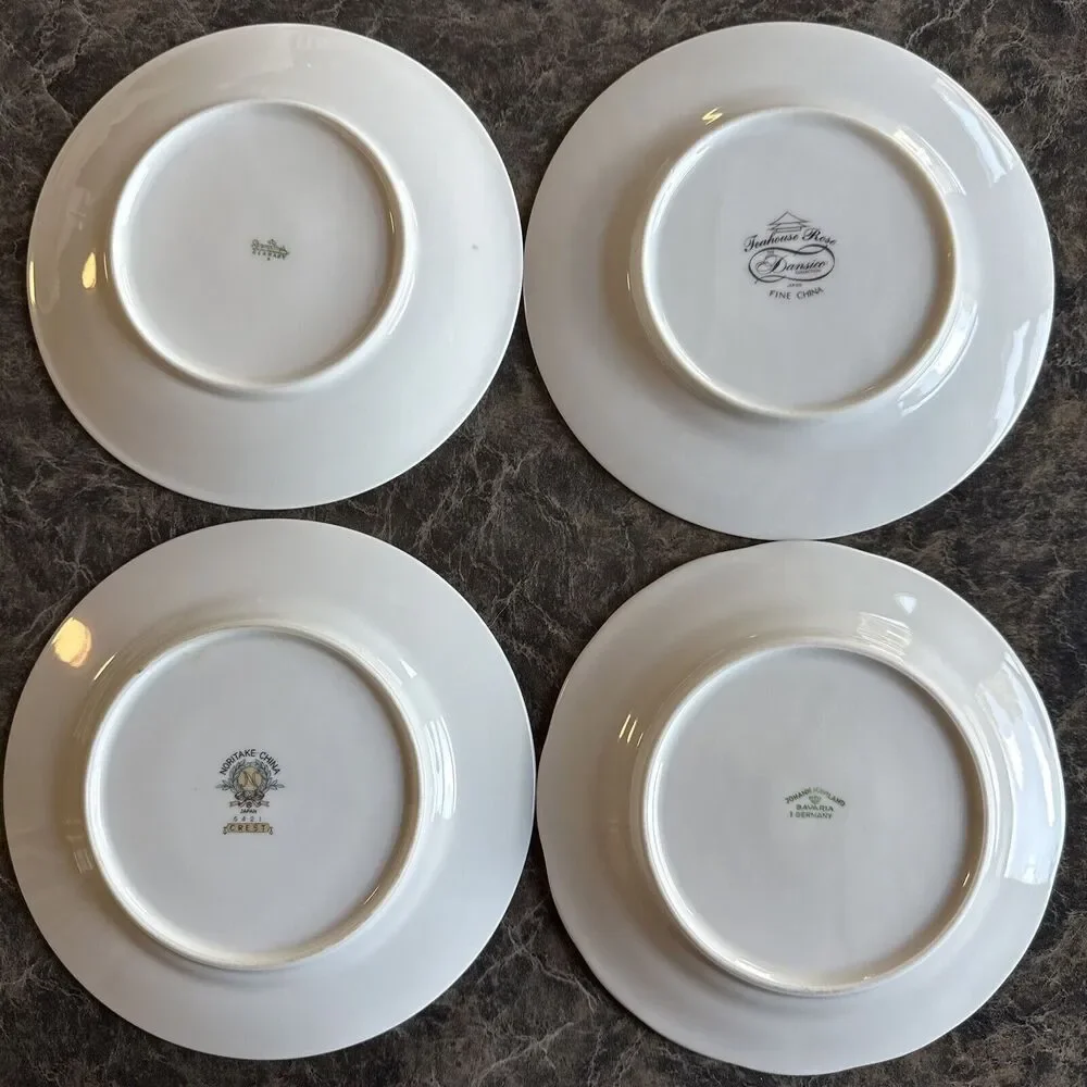 Lot Of 4 Floral Dessert Plates, Bread Plates for Tea Party Vintage Mismatched‎